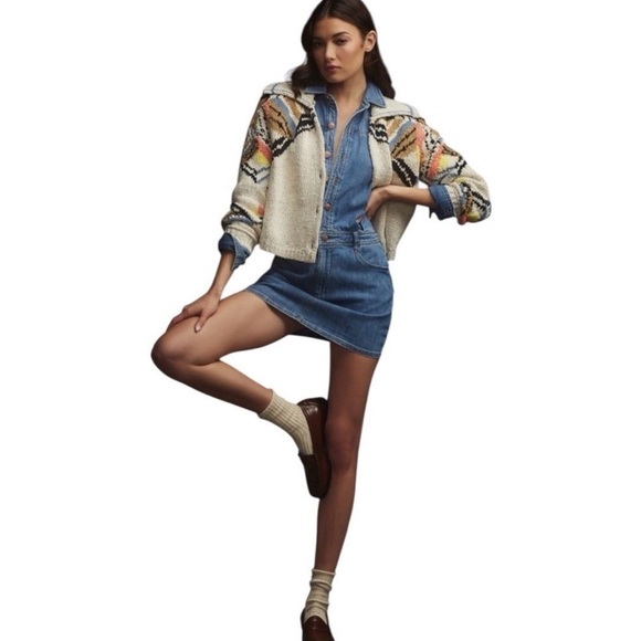 Pilcro Anthropologie Chunky Southwestern Cardigan Sweater-Size Small - Picture 3 of 8